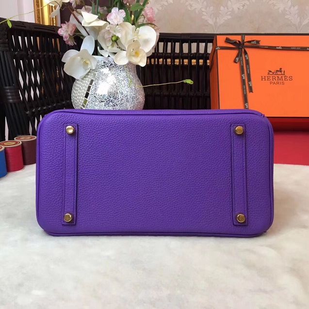 Hermes original togo leather birkin 25 bag H25-1 violet