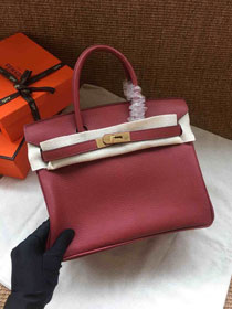 Hermes soft calf leather birkin 30 bag H30-5 bordeaux