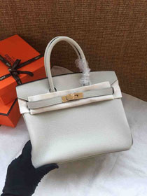 Hermes soft calf leather birkin 30 bag H30-5 light grey