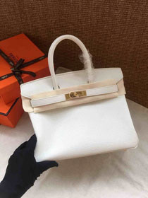 Hermes soft calf leather birkin 30 bag H30-5 white