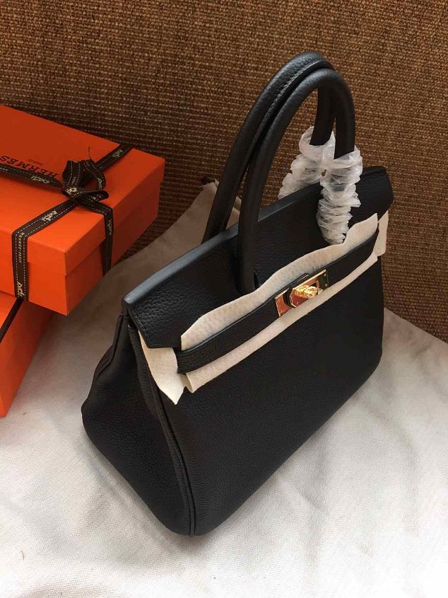 Hermes soft calf leather birkin 30 bag H30-5 black