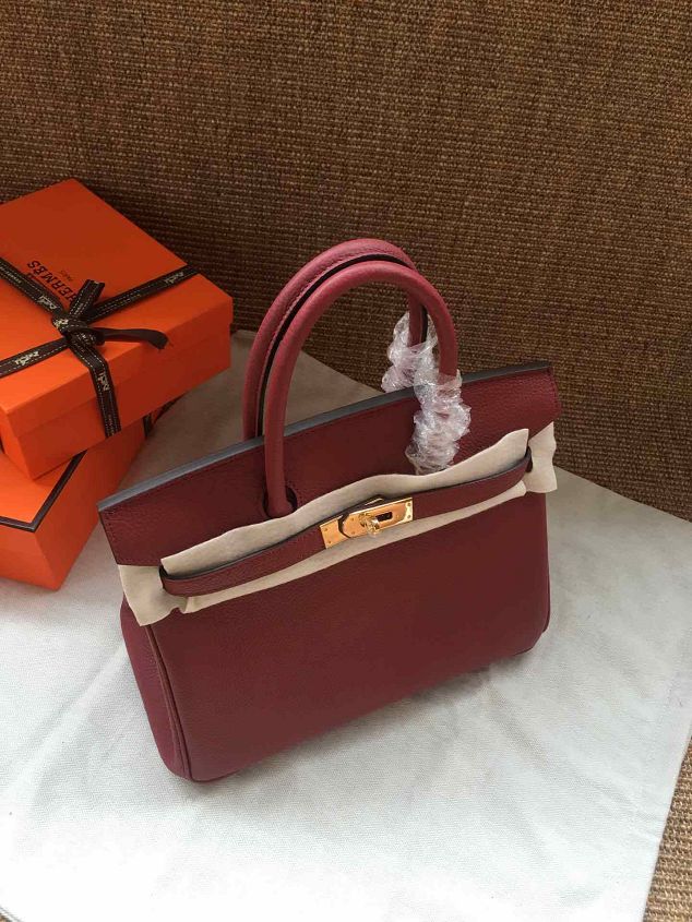 Hermes soft calf leather birkin 30 bag H30-5 bordeaux