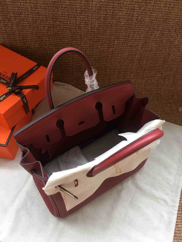 Hermes soft calf leather birkin 30 bag H30-5 bordeaux