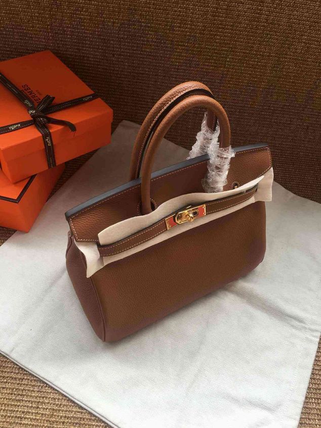 Hermes soft calf leather birkin 25 bag H25-5 coffee