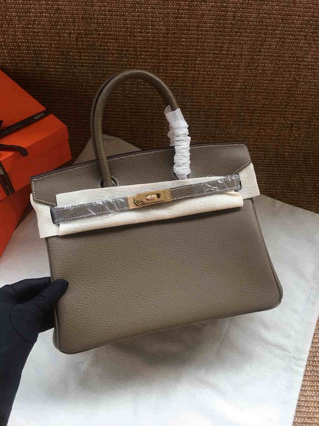 Hermes soft calf leather birkin 30 bag H30-5 dark grey