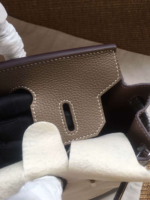 Hermes soft calf leather birkin 25 bag H25-5 dark grey