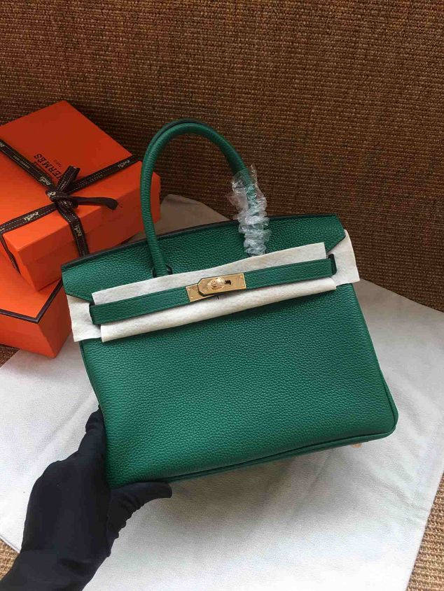 Hermes soft calf leather birkin 30 bag H30-5 green