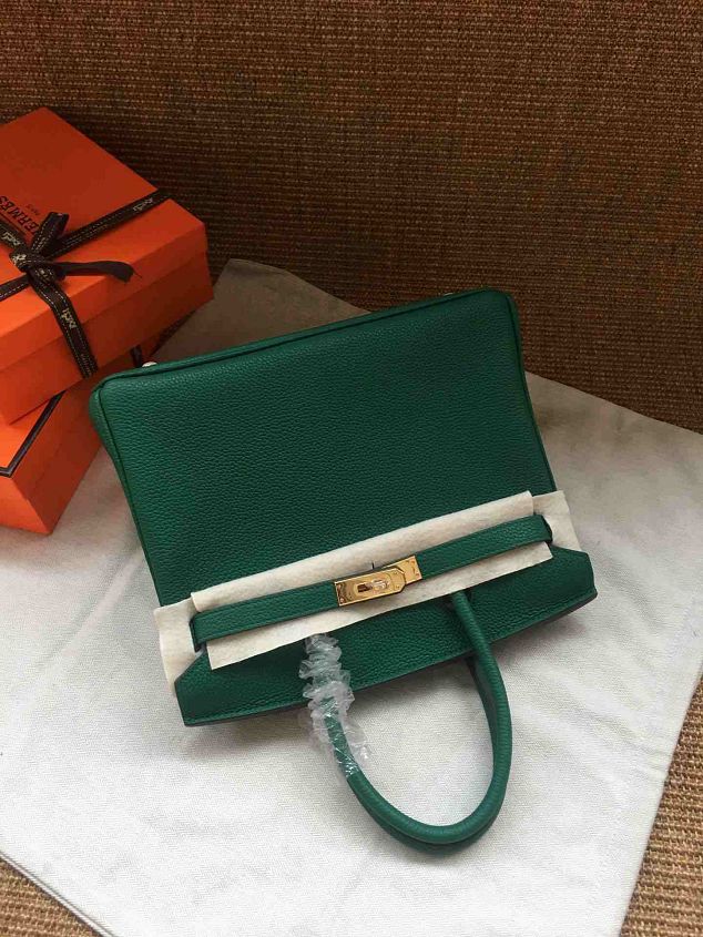 Hermes soft calf leather birkin 35 bag H35-5 green