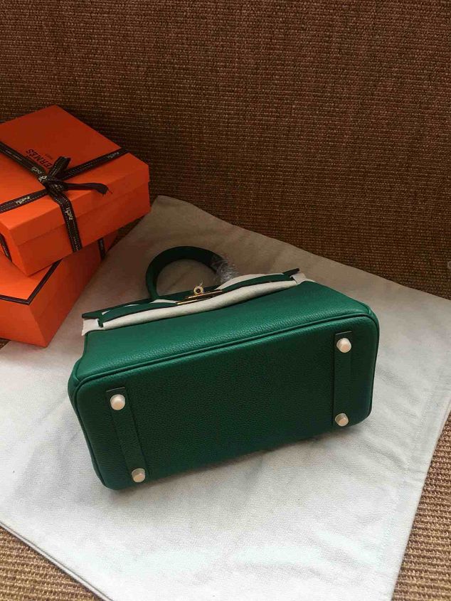 Hermes soft calf leather birkin 25 bag H25-5 green	