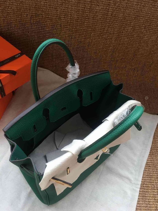 Hermes soft calf leather birkin 30 bag H30-5 green