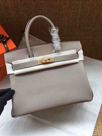 Hermes soft calf leather birkin 35 bag H35-5 grey