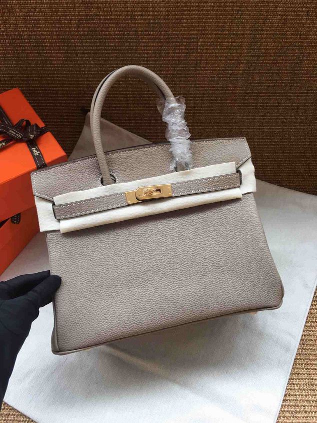 Hermes soft calf leather birkin 35 bag H35-5 grey