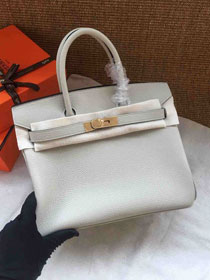 Hermes soft calf leather birkin 35 bag H35-5 light grey