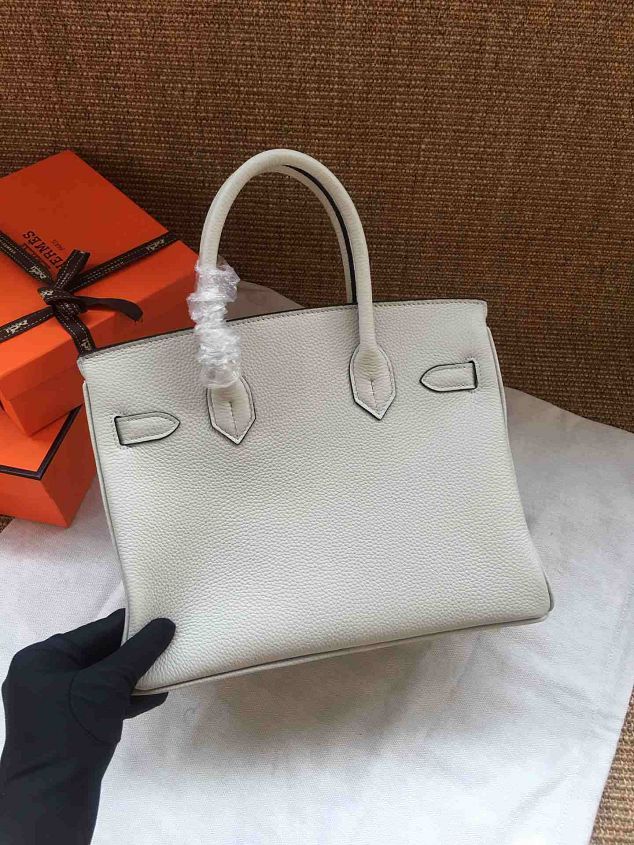 Hermes soft calf leather birkin 30 bag H30-5 light grey