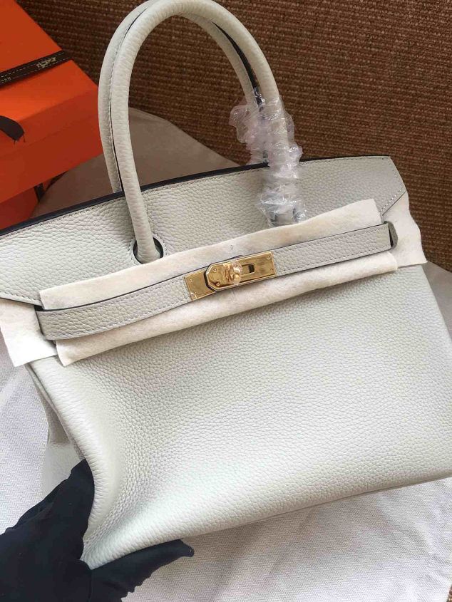 Hermes soft calf leather birkin 35 bag H35-5 light grey