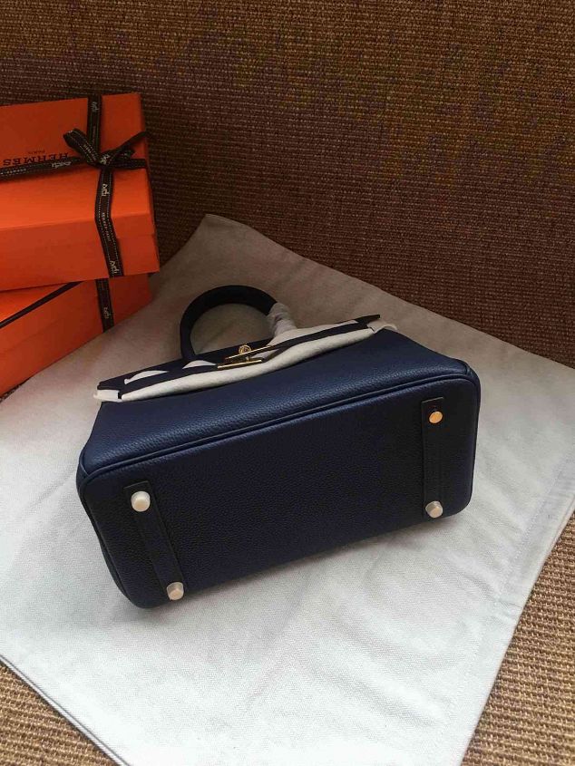 Hermes soft calf leather birkin 35 bag H35-5 navy blue