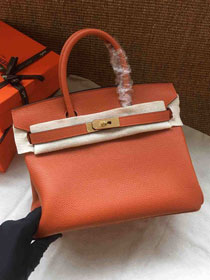 Hermes soft calf leather birkin 35 bag H35-5 orange