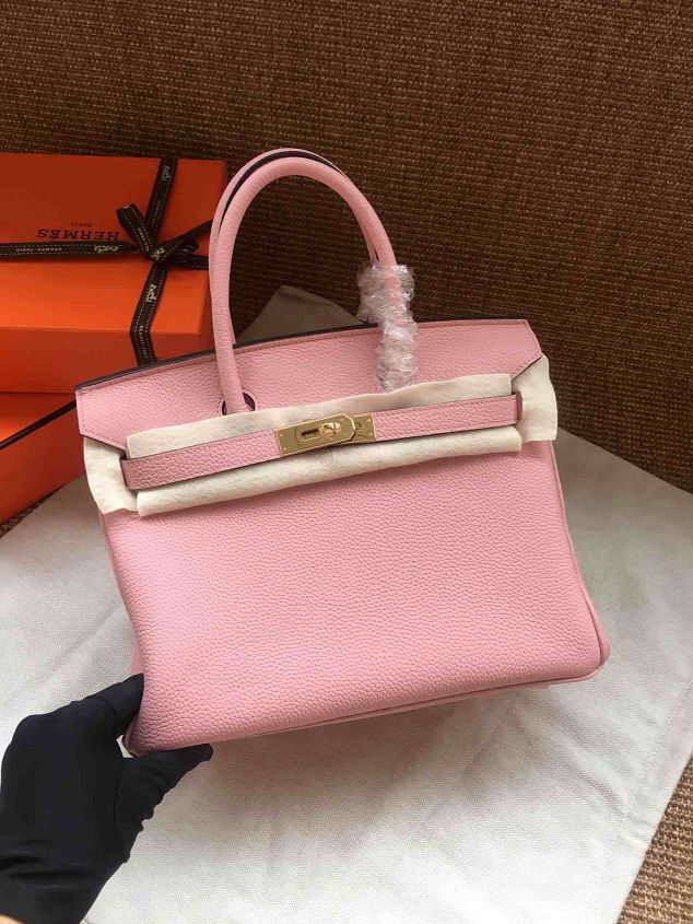 Hermes soft calf leather birkin 25 bag H25-5 pink