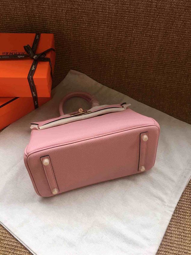 Hermes soft calf leather birkin 25 bag H25-5 pink