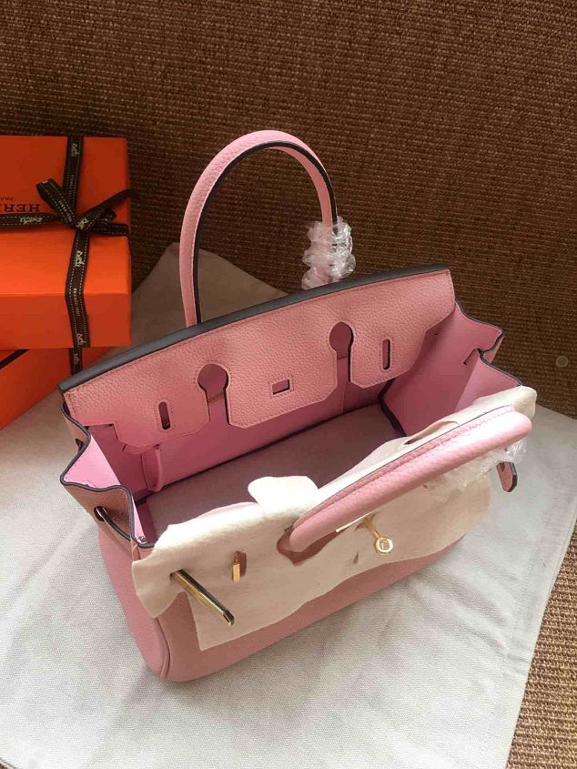 Hermes soft calf leather birkin 25 bag H25-5 pink