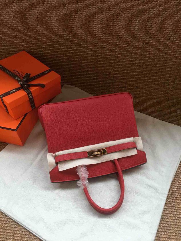 Hermes soft calf leather birkin 35 bag H35-5 red