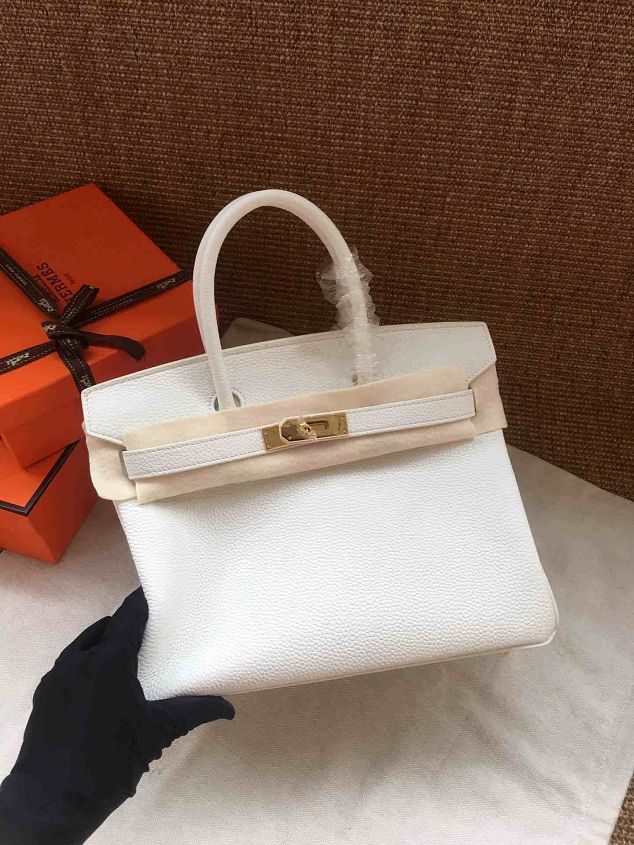 Hermes soft calf leather birkin 30 bag H30-5 white