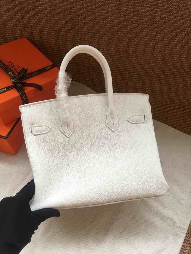 Hermes soft calf leather birkin 25 bag H25-5 white