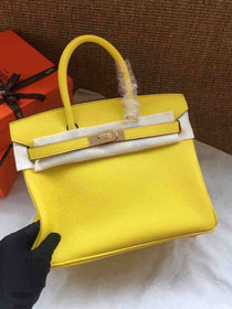 Hermes soft calf leather birkin 35 bag H35-5 yellow