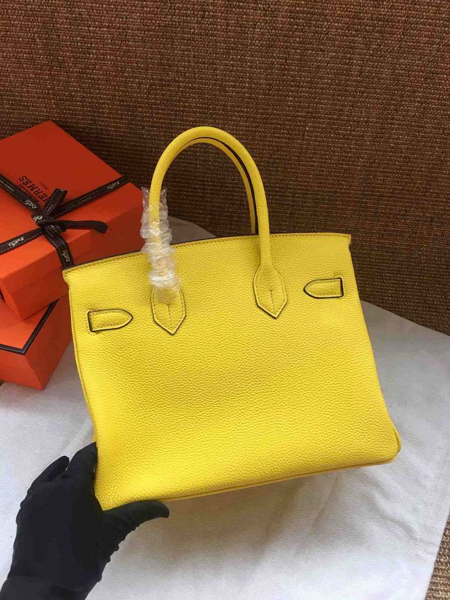 Hermes soft calf leather birkin 35 bag H35-5 yellow