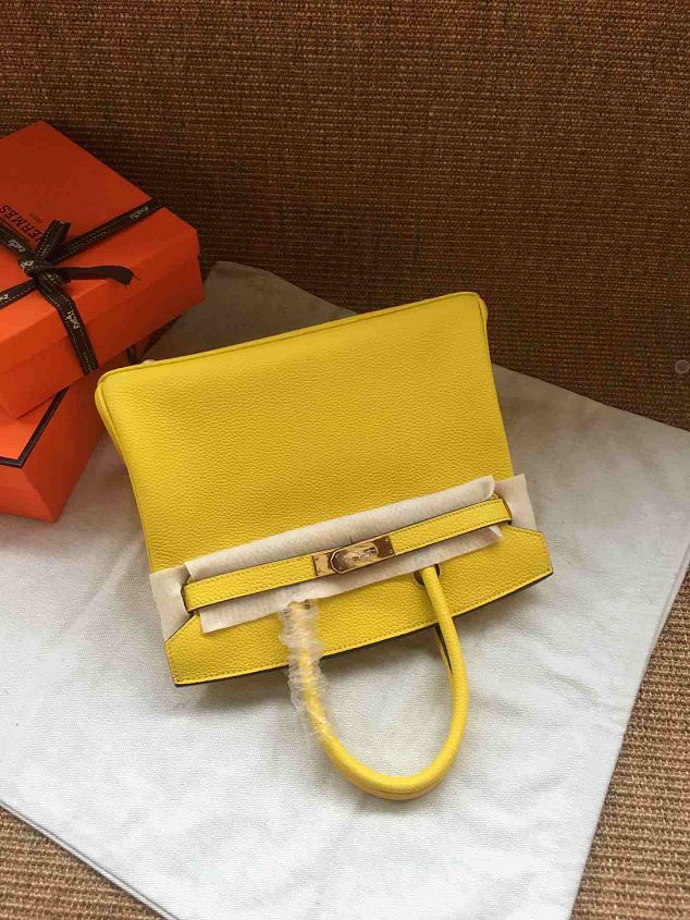 Hermes soft calf leather birkin 30 bag H30-5 yellow