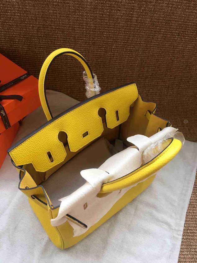 Hermes soft calf leather birkin 30 bag H30-5 yellow