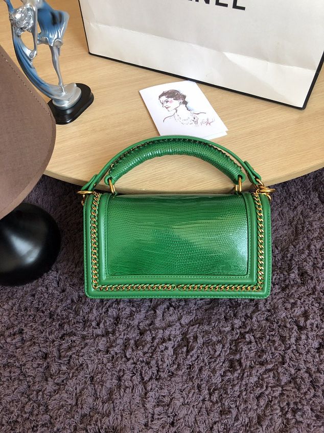 CC original python leather medium le boy handbag A94804 green