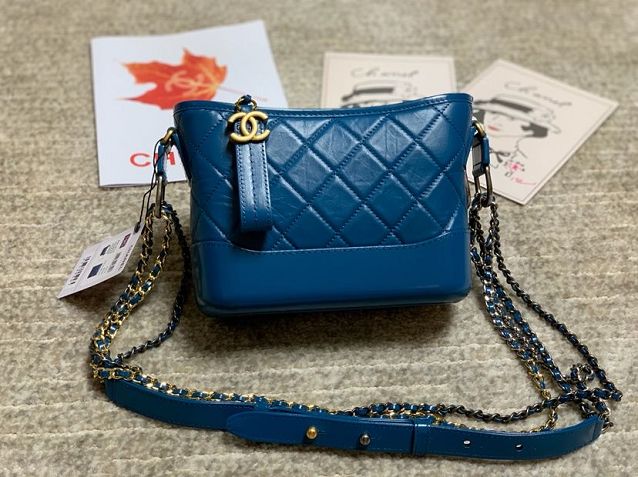 2020 CC original calfskin gabrielle small hobo bag A91810 blue