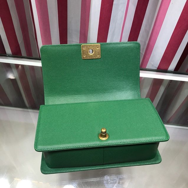 CC original grained calfskin medium boy handbag 67086 green