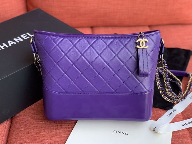 2020 CC original calfskin gabrielle hobo bag A93824 purple