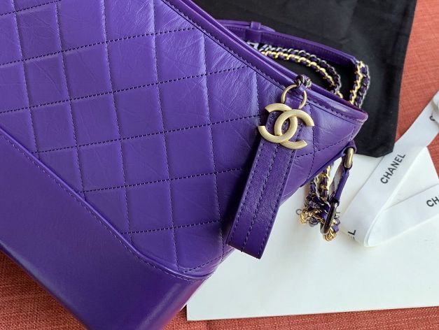 2020 CC original calfskin gabrielle hobo bag A93824 purple