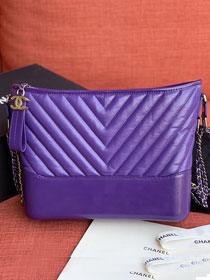 2020 CC original calfskin gabrielle hobo bag A93824-2 purple