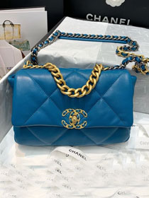 2020 CC original lambskin 19 flap bag AS1160 royal blue