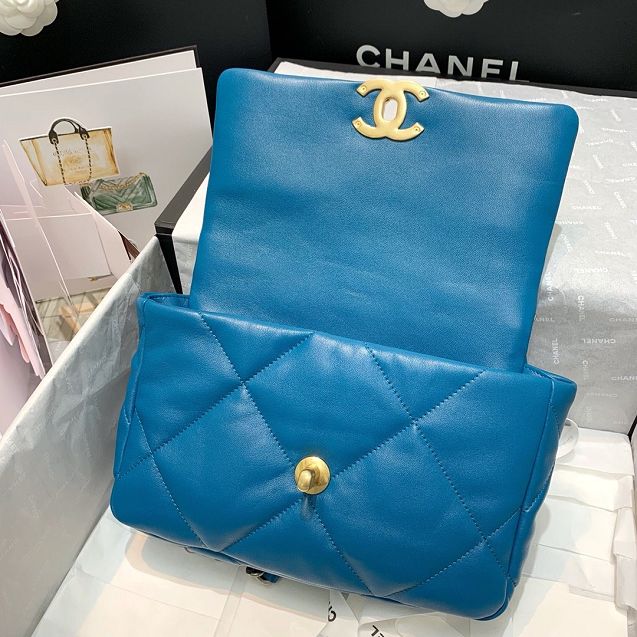 2020 CC original lambskin 19 flap bag AS1160 royal blue