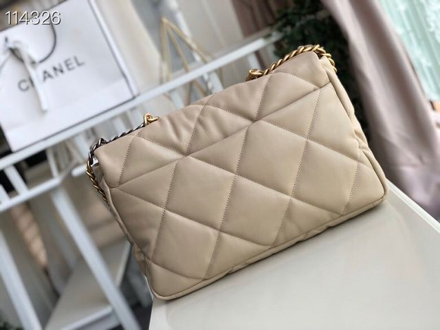 2020 CC original lambskin 19 maxi flap bag AS1162 beige