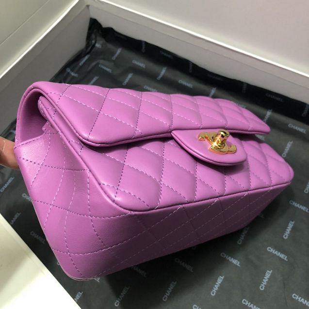CC original lambskin mini flap bag A69900 purple