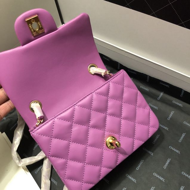 CC original lambskin super mini flap bag A35200 purple