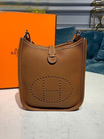 Hermes original togo leather mini evelyne tpm 17 shoulder bag E17 caramel