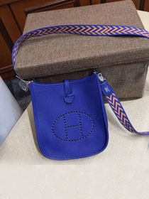 Hermes original togo leather mini evelyne tpm 17 shoulder bag E17 blue