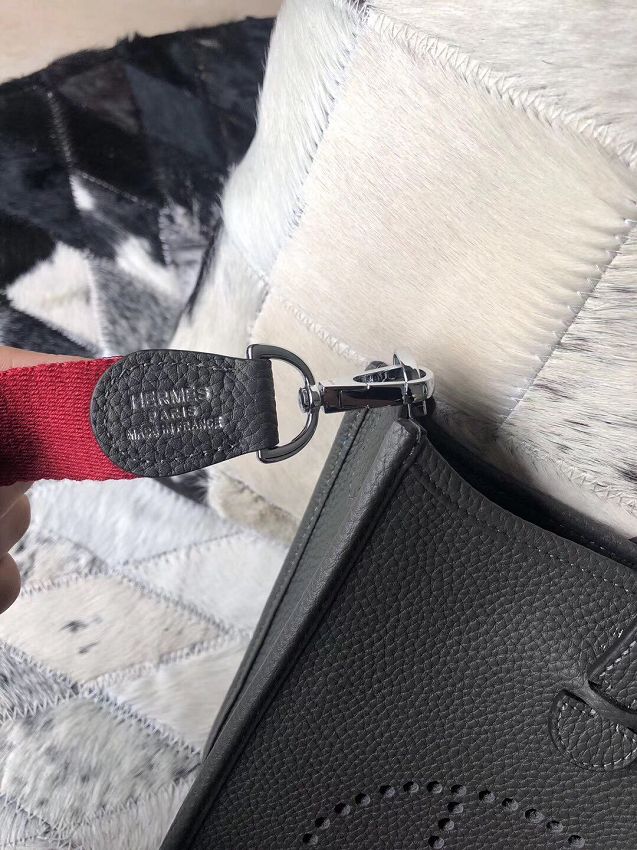 Hermes original togo leather mini evelyne tpm 17 shoulder bag E17 grey