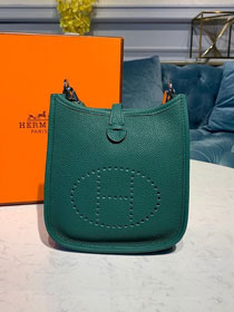 Hermes original togo leather mini evelyne tpm 17 shoulder bag E17 green