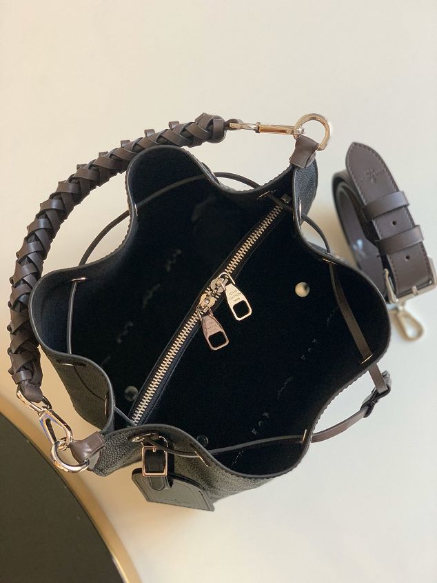 2020 louis vuitton original mahina leather muria bucket bag M55800 black