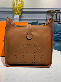 Hermes original togo leather evelyne pm shoulder bag E28 caramel