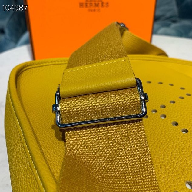 Hermes original togo leather evelyne pm shoulder bag E28 yellow