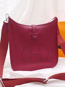 Hermes original togo leather evelyne pm shoulder bag E28 bordeaux